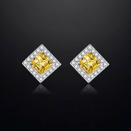 Designs & You Silver Plated Square Studs Earrings-image-8