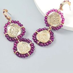 AVANT-GARDE PARIS Gold-Plated Artificial Stones and Beads Contemporary Drop Earrings-33