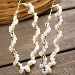 Bohey by KARATCART Gold-Plated Circular Hoop Earrings-49