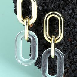 Bohey by KARATCART Gold-Plated Contemporary Link Drop Earrings-38