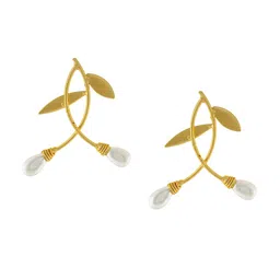 EL REGALO Gold-Plated Floral Contemporary Stud Earrings-image-33