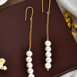 Silvermerc Designs Gold Plated Contemporary Drop Earrings-50