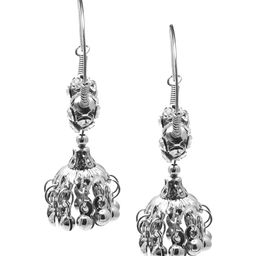 Shining Jewel - By Shivansh Silver-Toned Contemporary Hoop Earrings-image-33