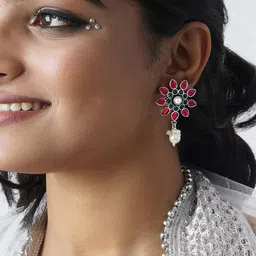 TEEJH Alloy Contemporary Drop Earrings-38
