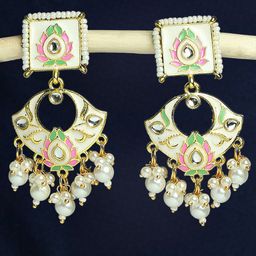 OOMPH Meenakari Contemporary Drop Earrings-45