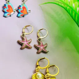 FEMMIBELLA Set of  Gold Plated Hoop Earrings-91