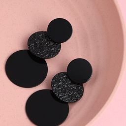 SOHI Black & Gold-Plated Circular Drop Earrings-31