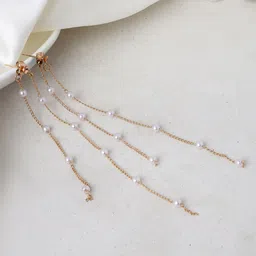 JOKER & WITCH Gold-Plated Pearls Contemporary Drop Earrings-picture-8
