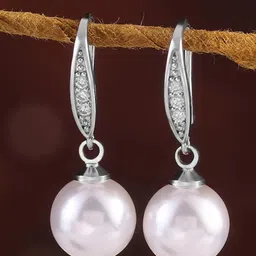 Peora Silver-Plated Stone-Studded & Beaded Contemporary Drop Earrings-image-98