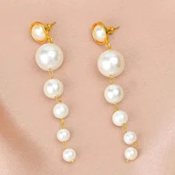 DN Creation Rose Gold-Plated Alloy Contemporary Drop Earrings-23