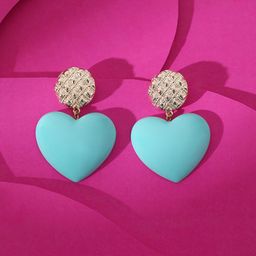 SOHI Turquoise Blue & Gold-Plated Contemporary Drop Earrings-50