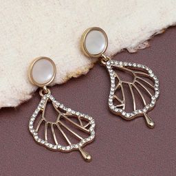 SOHI White Contemporary Drop Earrings-51