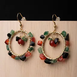 XPNSV Gold-Plated Contemporary Drop Earrings-56