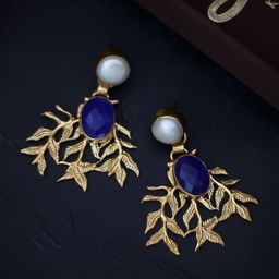 Kairi Blue Contemporary Drop Earrings-image-101