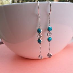 FIROZA Silver-Plated Contemporary Sui Dhaaga Drop Earrings-9