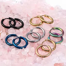 KARISHMA KREATIONS Unisex Set Of 5 Contemporary Hoop Earrings-86