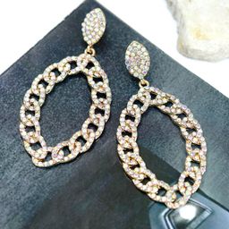 Bellofox Gold-Toned Artificial Stones Contemporary Drop Earrings-58