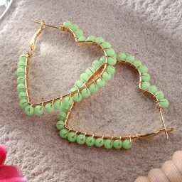 Mali Fionna Beaded Contemporary Hoop Earrings-image-99