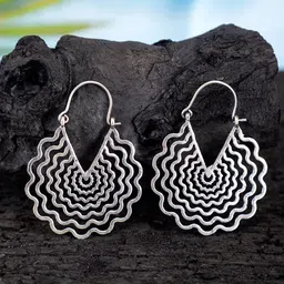 Studio One Love Silver-Plated Contemporary Hoop Earrings-image-71