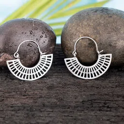 Studio One Love Silver-Plated Contemporary Hoop Earrings-image-35