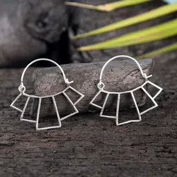 Studio One Love Silver-Plated Contemporary Hoop Earrings-image-76
