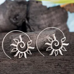 Studio One Love Silver-Plated Contemporary Hoop Earrings-image-28