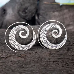 Studio One Love Silver-Plated Contemporary Hoop Earrings-image-6