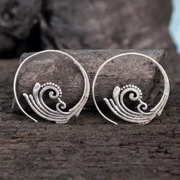 Studio One Love Silver-Plated Contemporary Hoop Earrings-image-35