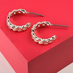 AMI Rose Gold-Plated Contemporary Hoop Earrings-image-78