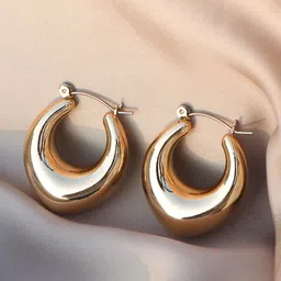 JOKER & WITCH Gold-Plated Alloy Contemporary Hoop Earrings-17