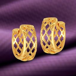 Vighnaharta Gold-Plated Contemporary Hoop Earrings-20