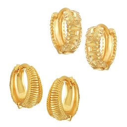 Vighnaharta Set of 2 Gold-Plated Hoop Earrings-picture-34