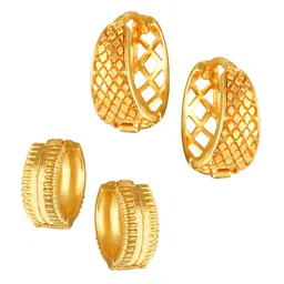 Vighnaharta Set of 2 Gold-Plated Hoop Earrings-image-27