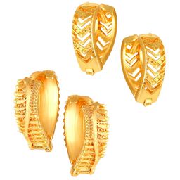 Vighnaharta Set of 2 Gold-Plated Hoop Earrings-picture-49