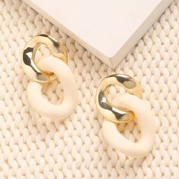 DressBerry White  Gold Plated Drop Earrings-image-28