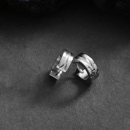 Yellow Chimes Silver-Toned Contemporary Hoops Earrings-image-54