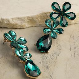 DIVASTRI Gold-Plated Artificial Stones Studded Floral Drop Earrings-37