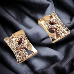 DressBerry Rose Gold-Plated Square Studs Earrings-13