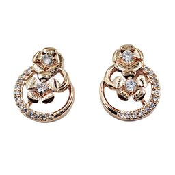 DressBerry Rose Gold-Plated Floral Studs Earrings-16