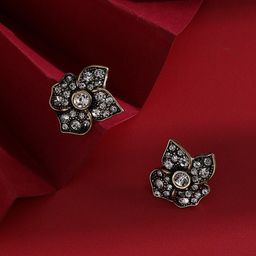 SOHI Gold Plated Floral Studs Earrings-33