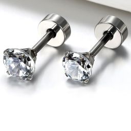 VIEN Set Of 2 Silver-Plated & Gold-Plated Contemporary Cubic Zirconia Studs Earrings-5