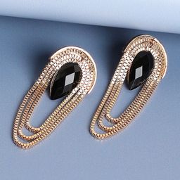 SOHI Gold-Plated Contemporary Studs Earrings-97