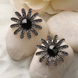 SOHI Gold-Plated Contemporary Studs Earrings-image-67