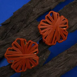 SOHI Gold-Plated Floral Studs Earrings-26