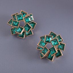 SOHI Gold-Plated Contemporary Studs Earrings-image-57