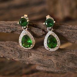 SOHI Green Contemporary Studs Earrings-image-54