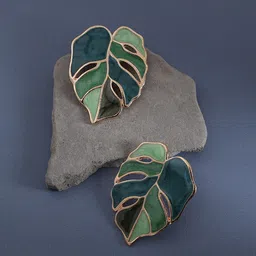 SOHI Gold Plated Studs Earrings-12