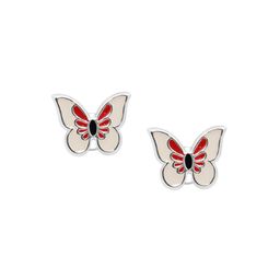 925 SILLER Rhodium-Plated Unique Contemporary Studs-1