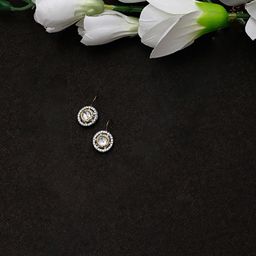 DUGRISTYLE Gold-Plated Kundan & American Diamond Studded Contemporary Studs-50