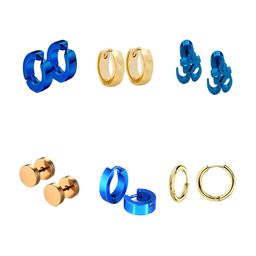 KARISHMA KREATIONS Men Set Of 6 Stainless Steel Contemporary Studs Earrings-image-105